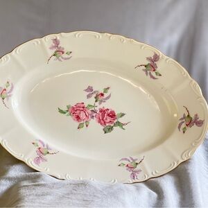 Elegant Floral Oval Platter -BOHEMIA ROSE BOH165